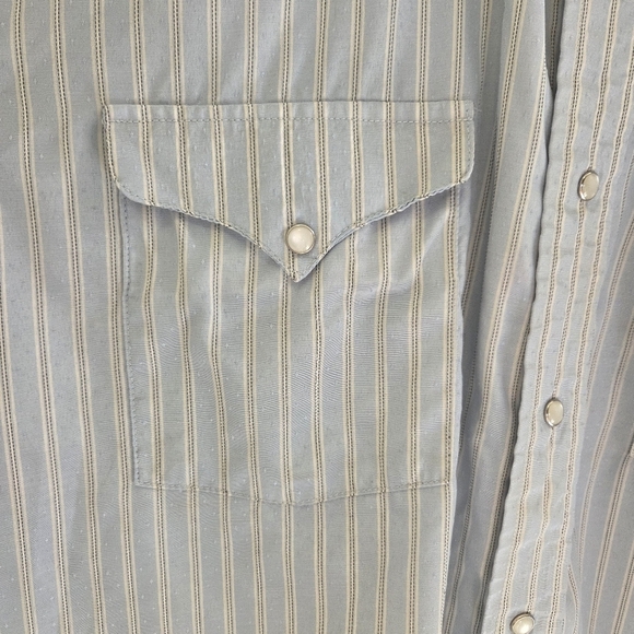 Panhandle Slim Men's Blue Striped Shirt With Pearl Snaps Size XL - Picture 4 of 8